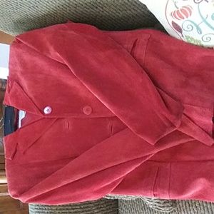 Red sude blazer